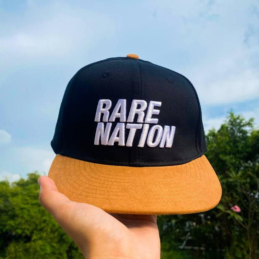 RARE NATION PREMIUM CAP - 3D LOGO BLACK SNAPBACK SUEDE